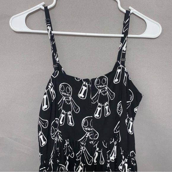 Hell Bunny Voodoo Doll Midi Dress Black and White Women's Dress - Picture 8 of 13